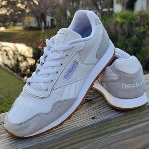 Reebok Women's Classic Retro Harman Run Leather White Gray Sneakers Shoes Size 8
